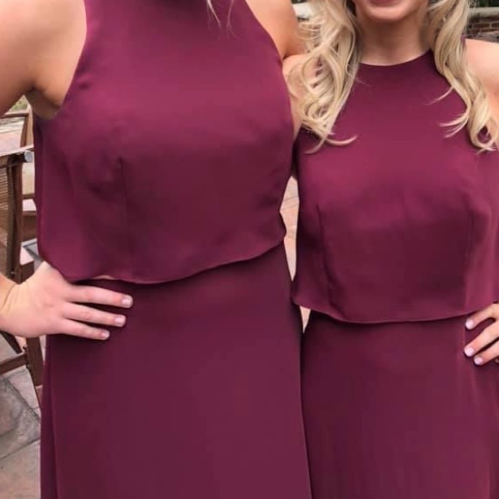 Bill Levkoff bridesmaids dress, fits as an 8-10 (wine/maroon/burgundy)
